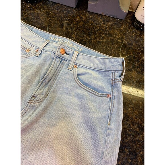 American Eagle Hi-Rise Festival Denim Miniskirt Light Wash Distressed - 6 - EUC - Picture 4 of 11